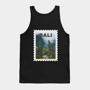 Bali Indonesia Postcard Stamp Design with Travel Photograph Tank Top